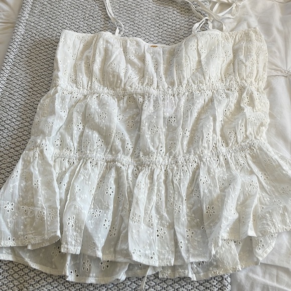 NWT - PQ white eyelet tie tank top - size m/l - Picture 4 of 8